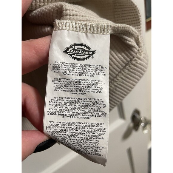 Dickies Henley Long Sleeve Thermal In Oatmeal Color Size L - Picture 6 of 8